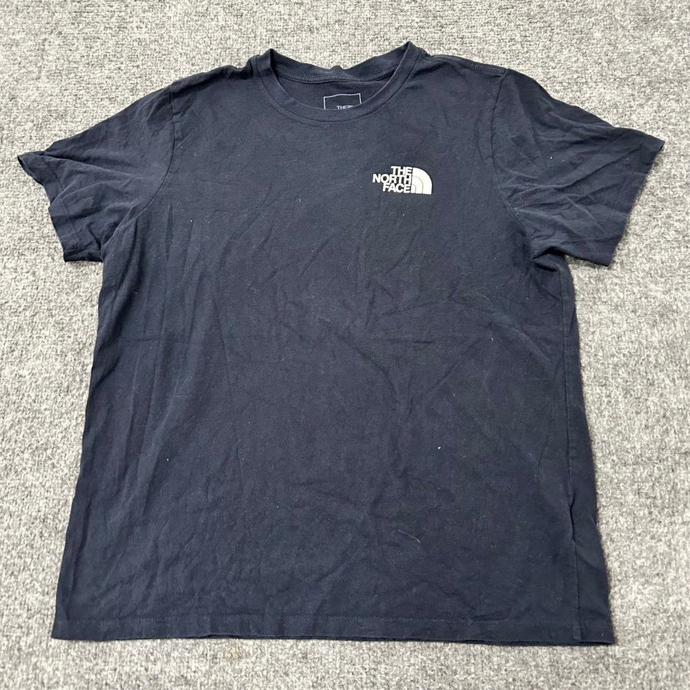 The North Face T-Shirt Womens L Navy Blue Cotton Graphic Never Stop Exploring